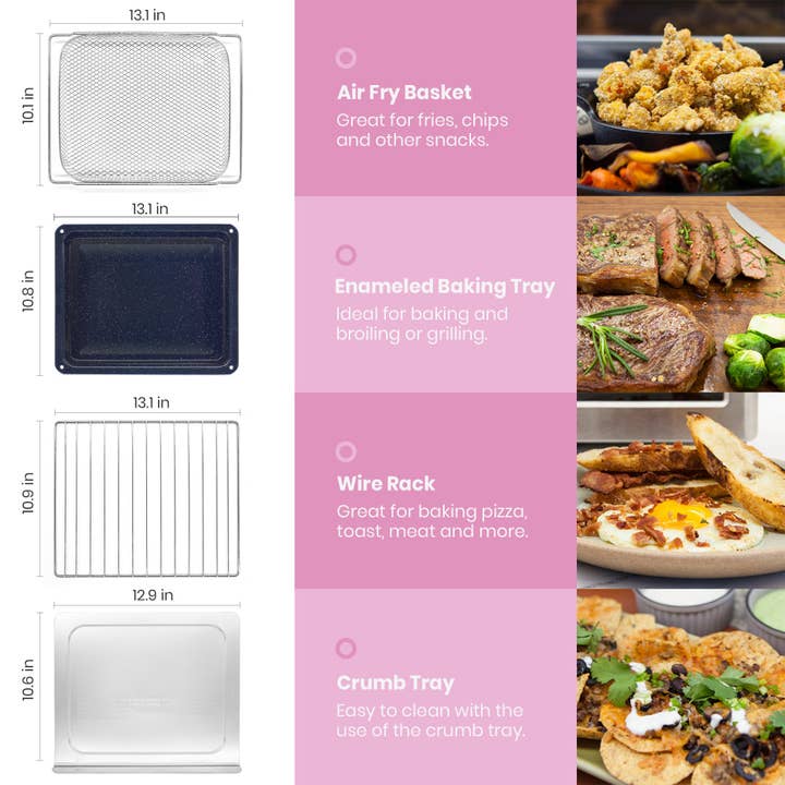 VAL CUCINA - Wholesale Kitchen Appliance - VAL CUCINA 10-in-1 Air Fryer Toaster Oven- Classic Pink9