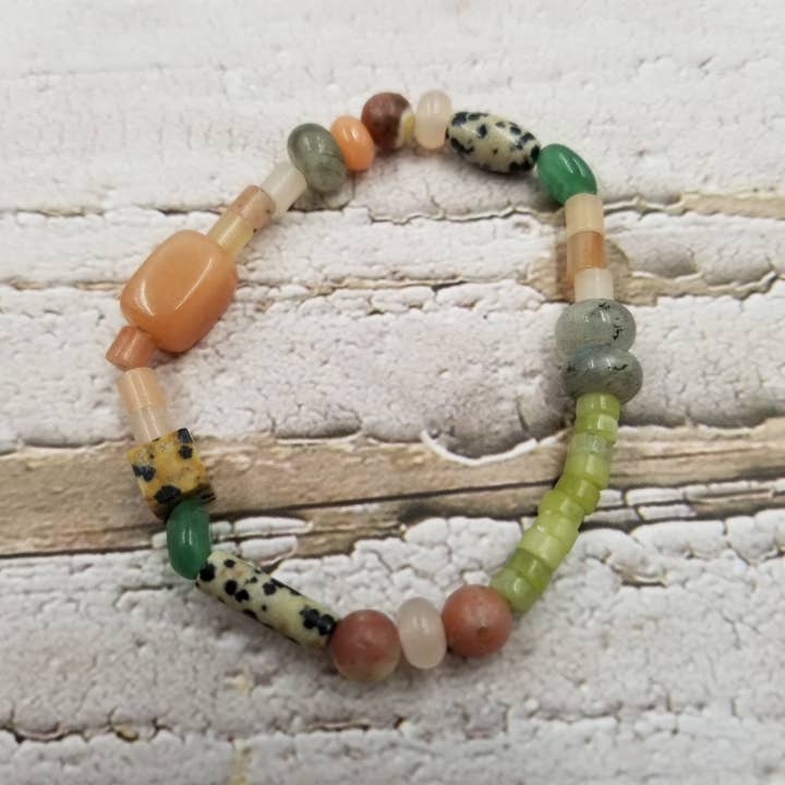 Natural Stone Beads Elastic Bracelet for wholesale by Treasure Wholesale