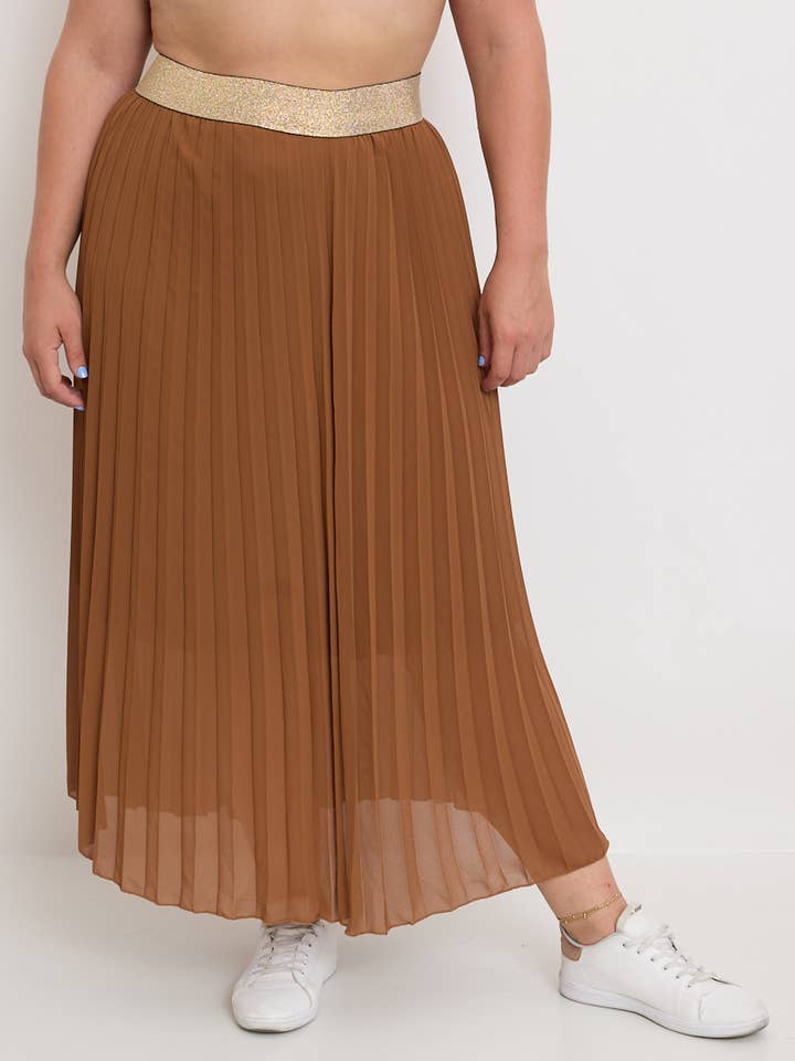 Tamanho Grande - Saia Plissada Elegante por atacado de C'MELODIE