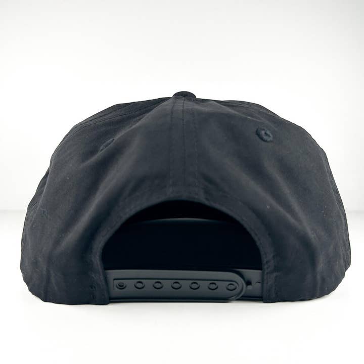Field Trip Threads - Wholesale Flat Brim Cap - Men's - Live Fast Surf Slow Embroidered Patch Black Rope Hat Surfing