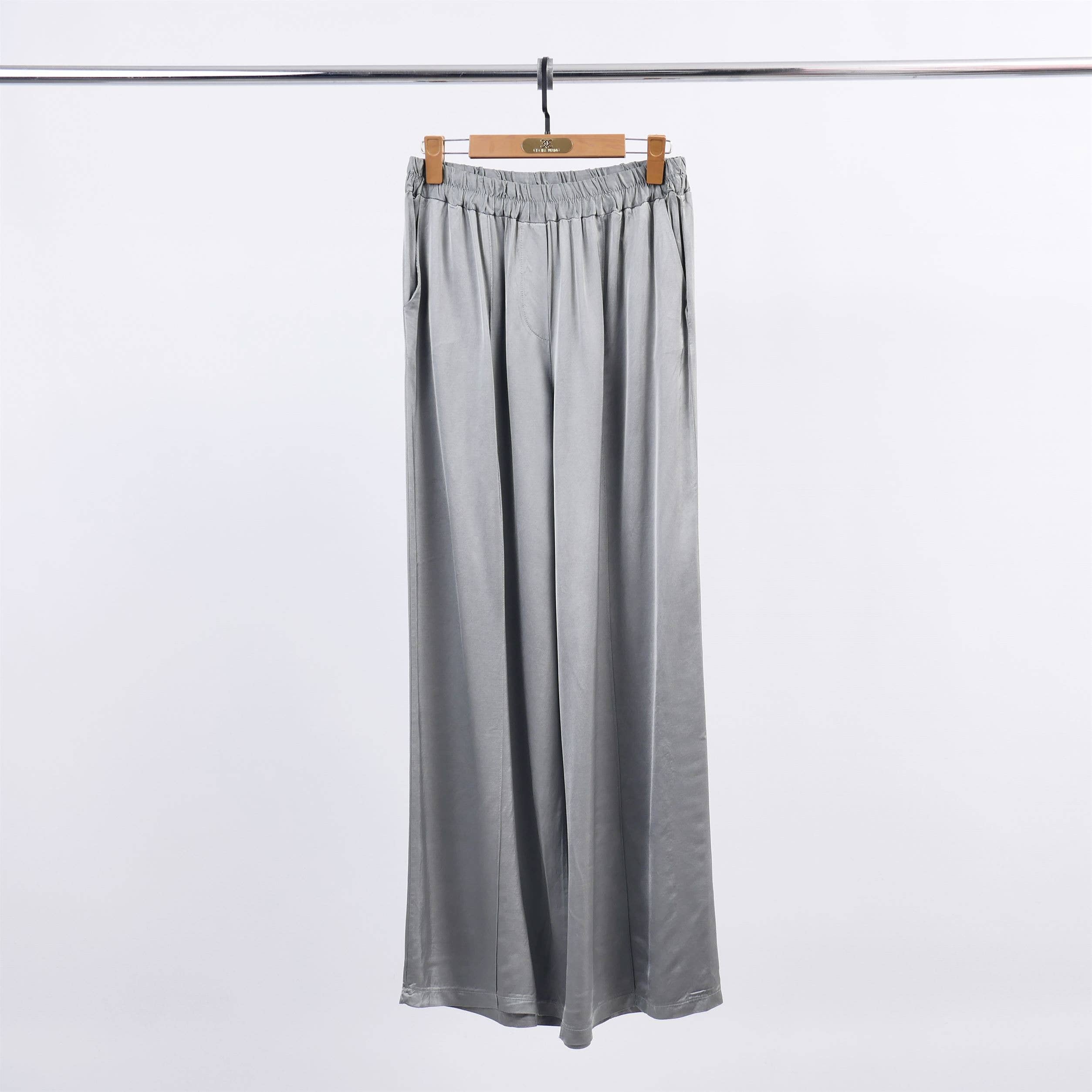 Cecile Wang - Wholesale Pants - Women's - Wide pants in satin viscose KD6706VS4