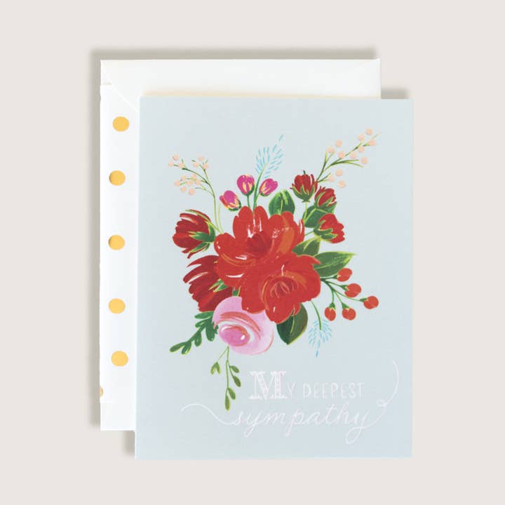 Sympathy Flowers Greeting Card for wholesale by The First Snow