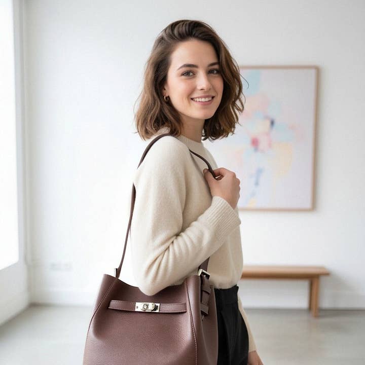 Dames skuldertaske i ægte læder, fremstillet i Italien, art. 112722 for engroshandel hos Suie Valentini srl