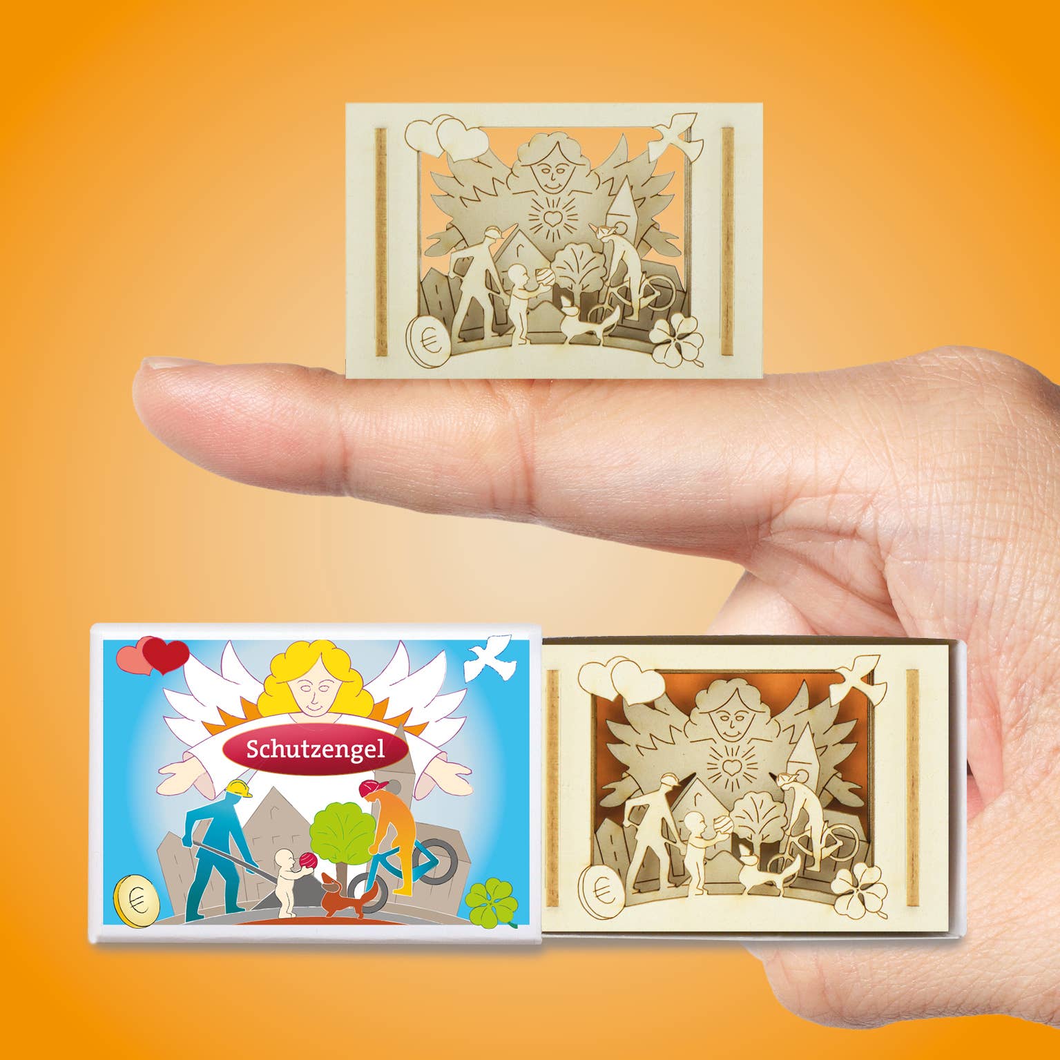 SILHOUBOX – Engroshandel Mønter samlerobjekter – Guardian Angel Silhoubox S - held og lykkebringer, talisman, engel – gaveartikel1