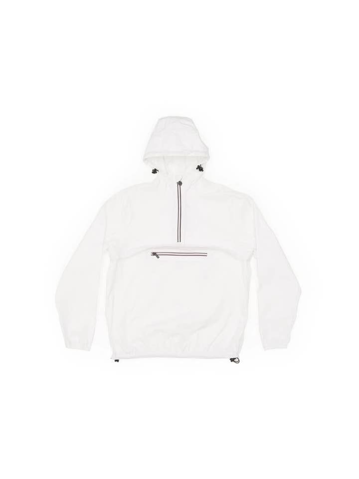 O8 Lifestyle - Wholesale Raincoat – Women's - White Quarter Zip Packable Rain Jacket2