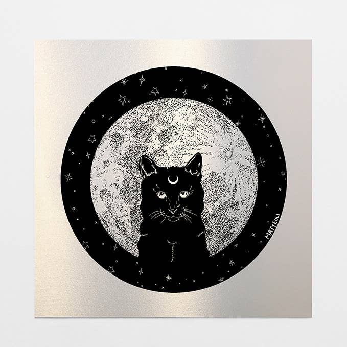 Celestial Cat Stardream 6x6 Art Print for wholesale by Mother of the Moon