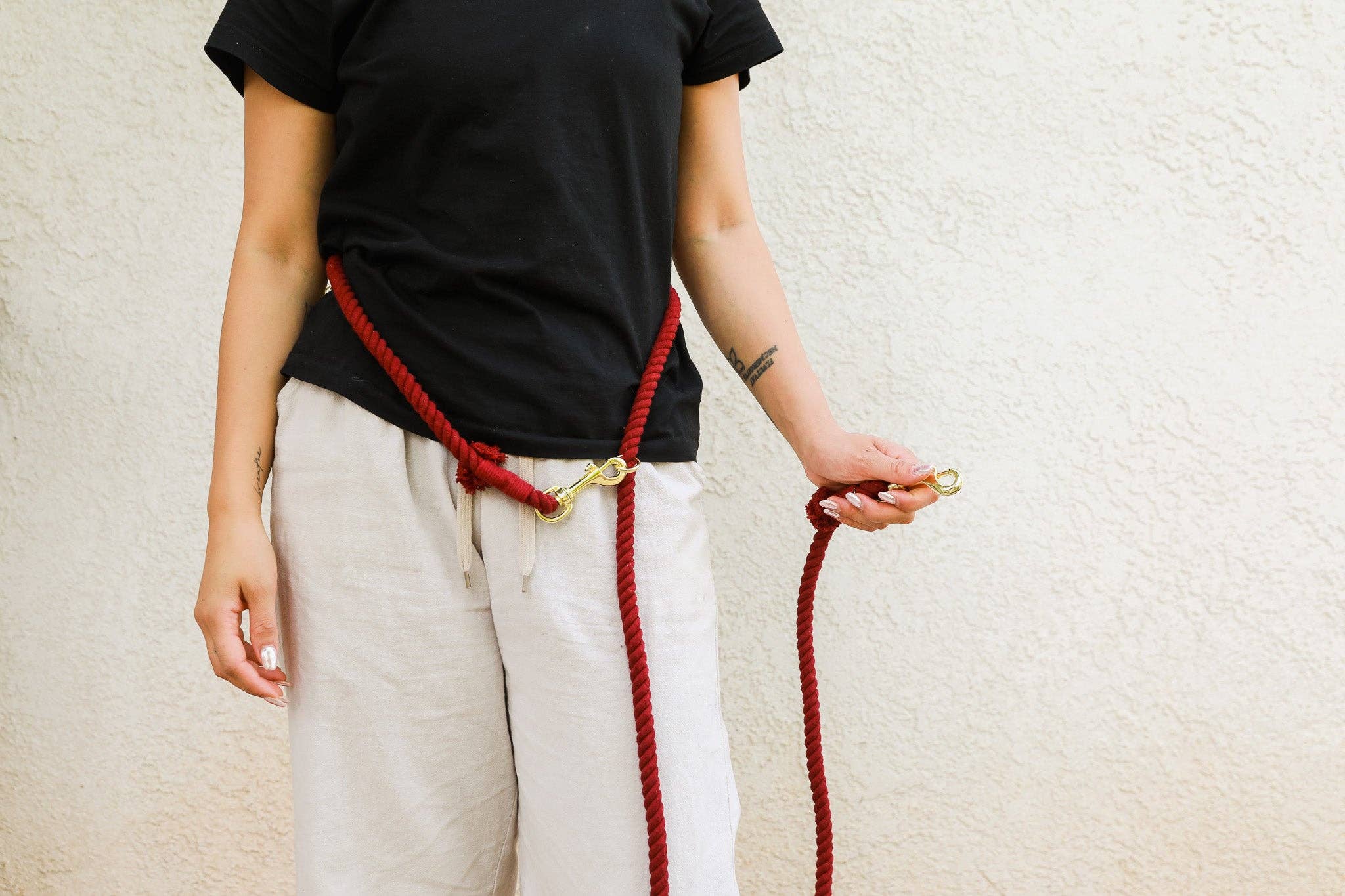 Cavology - Wholesale Pet Leash - Dog - DOG LEASH HANDS FREE ROPE - Red Crimson6