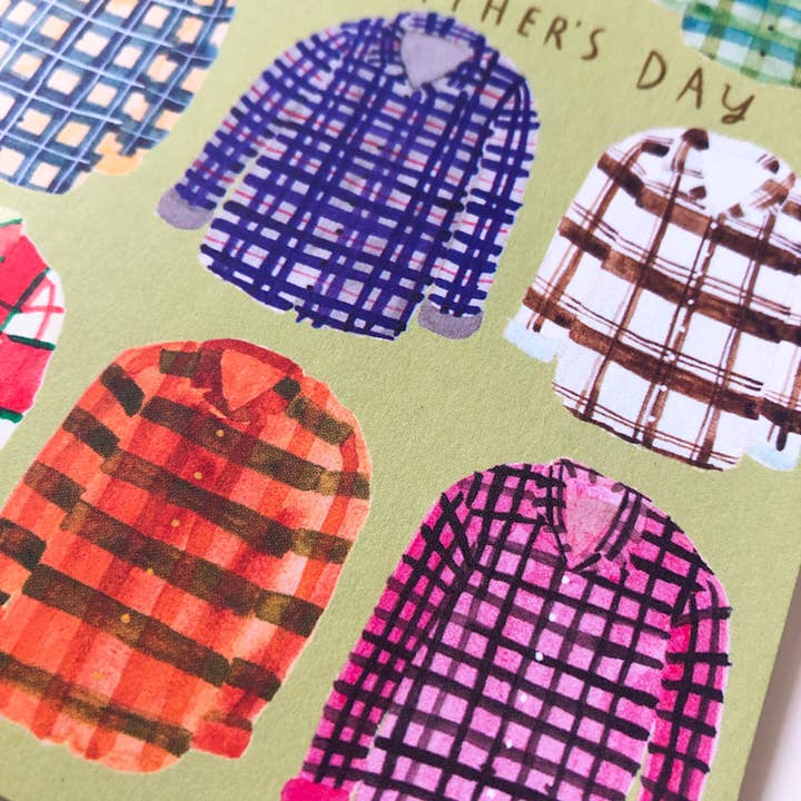 Honeyberry Studios - Wholesale Father's Day Card - Flannel Shirts Father's Day Greeting Card