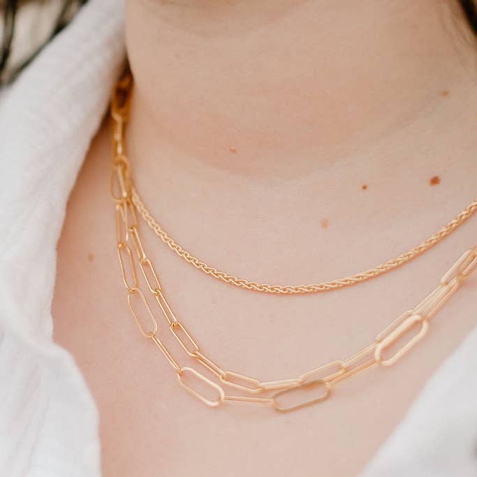 Laura Elizabeth – wholesale Link & chain necklace – Round Paperclip Chain Necklace4