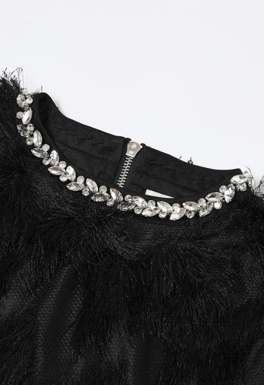 RIVIR - Wholesale Dress - Women's - Lace Long Sleeve Dress with Zigzag Pattern10