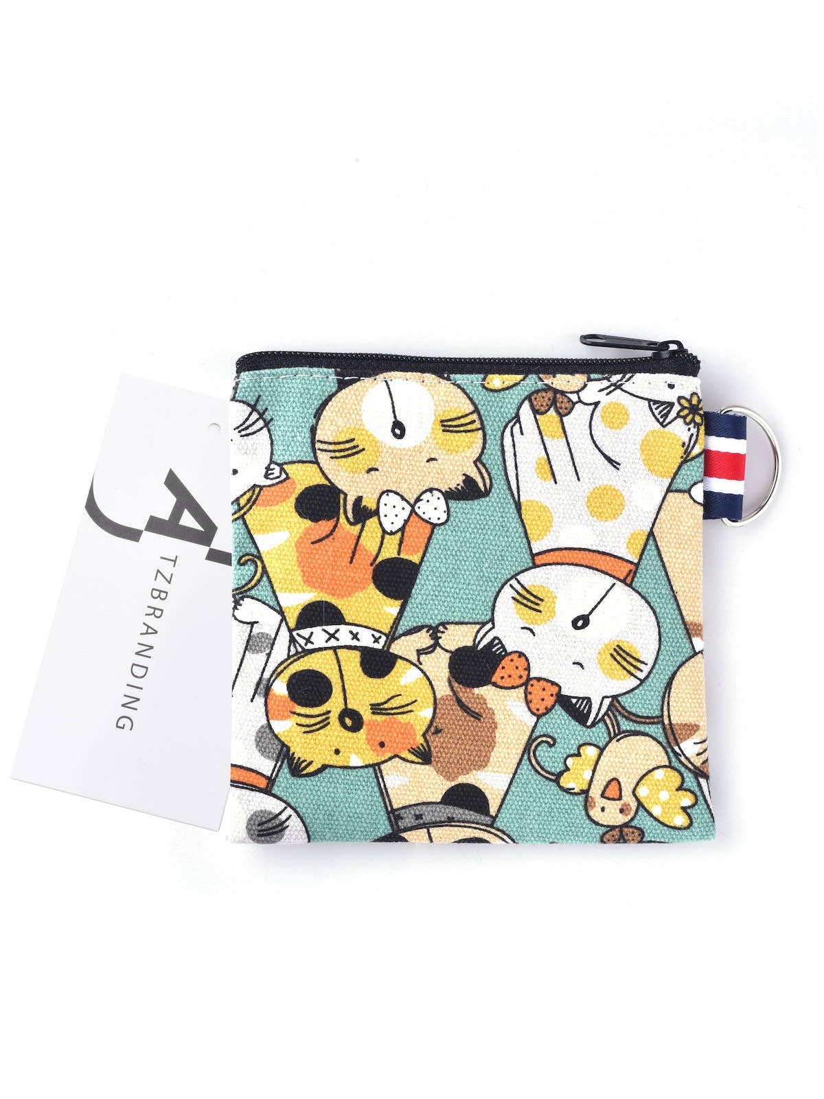 Funkyrel® Atzbranding Limited – Porta-moedas - Mulher por atacado – Cosbai - Porta-moedas com padrão de gatos em lona0