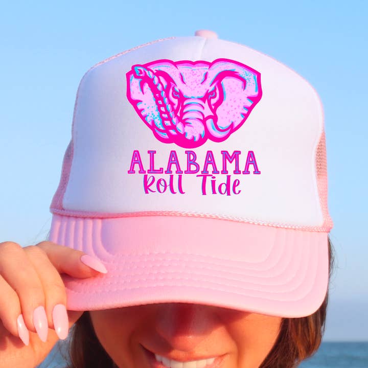Casquette de camionneur Neon Alabama Roll Tide pour la vente par Gia Gifts Boutique