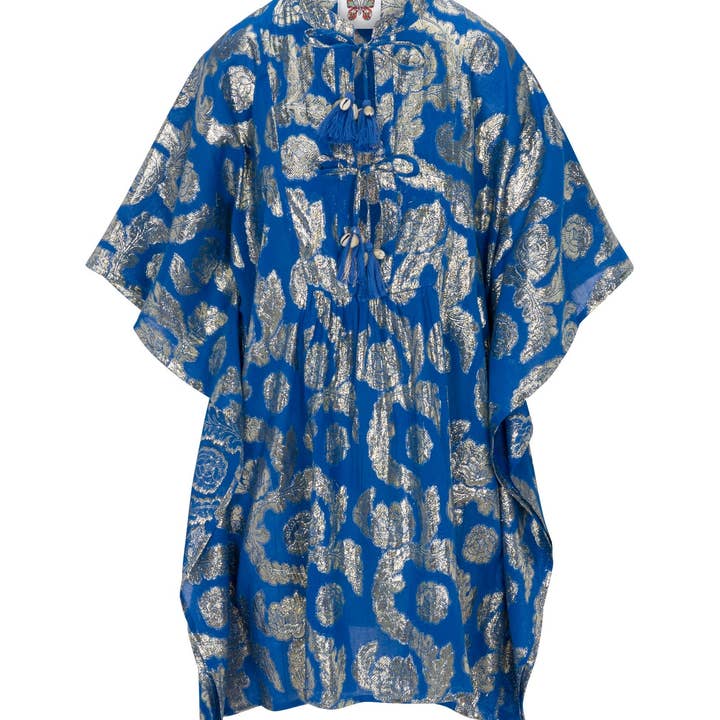 Palm Springs Caftan Tunic Dress - Ocean Blue for wholesale by Meghan Fabulous