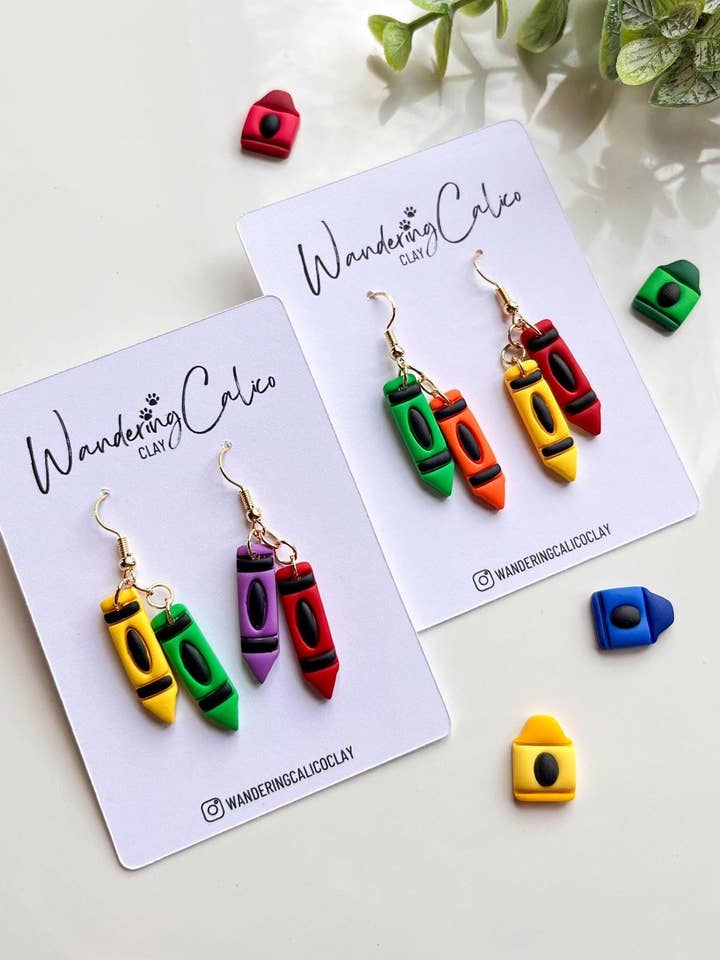 Krijt Klei Oorbellen voor Kunstleraren en Studenten voor wholesale door WanderingCalicoClay