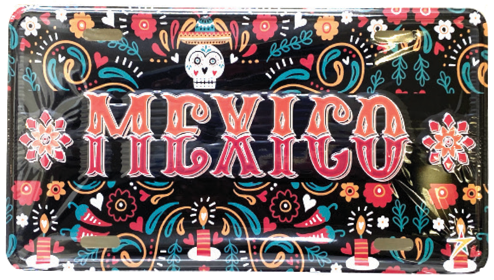 7 Star - Wholesale Sign - "MEXICO" New Aluminum Embossed License Plate Size: 6" x 12"0