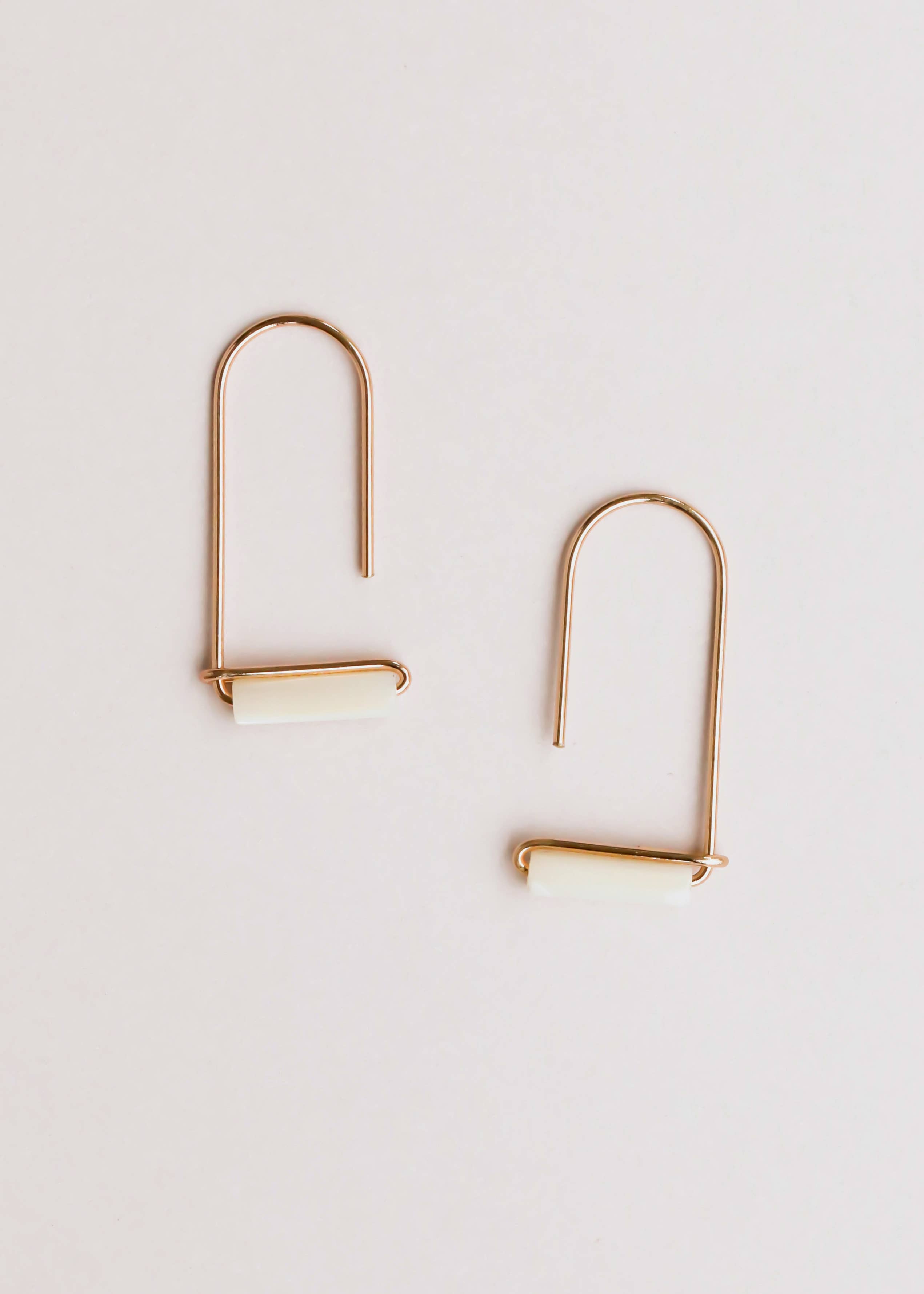 JaxKelly - Vente Boucles d'oreilles pendantes - Boucles d'oreilles Drop - Nacre - Doré2