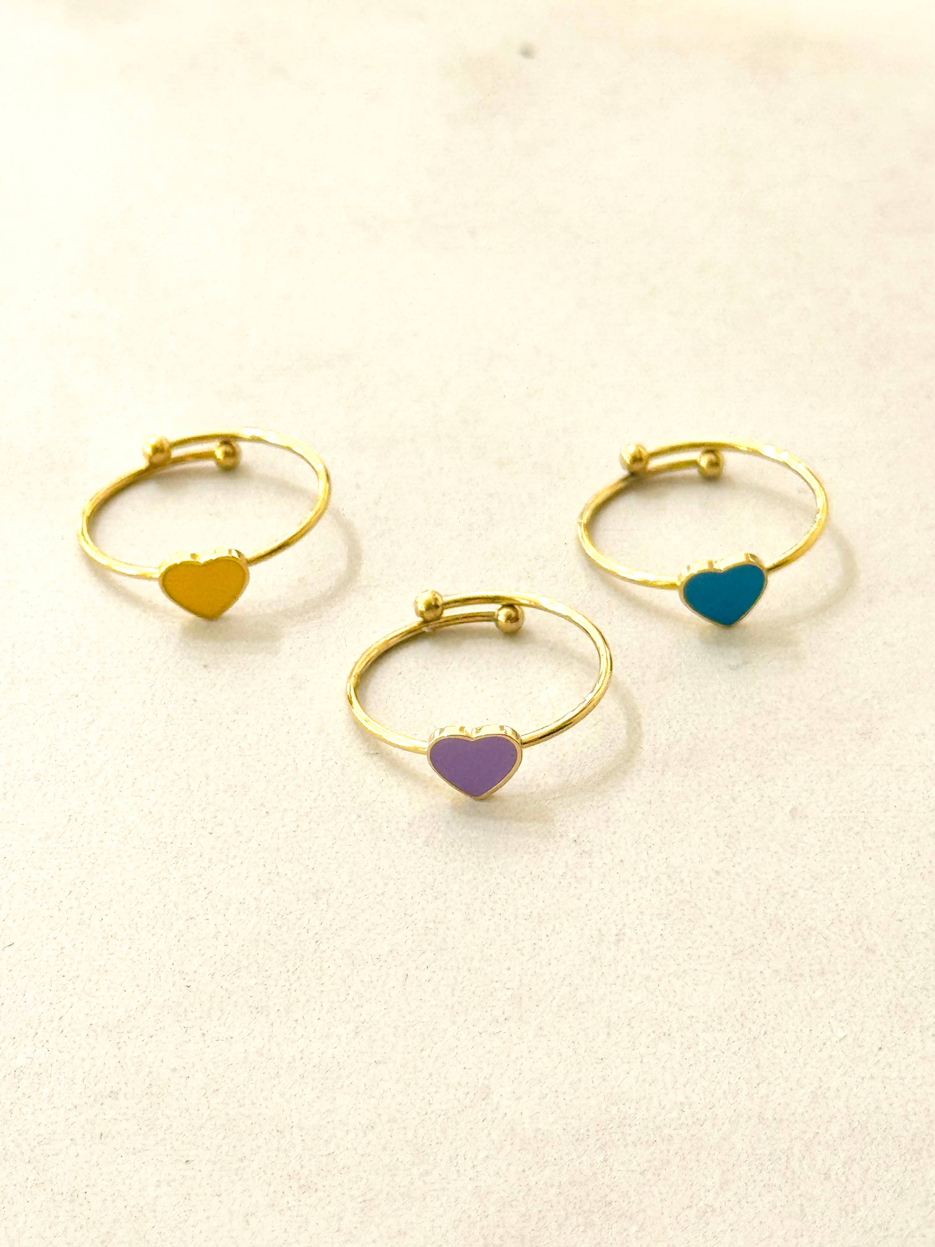 Cassette Barcelona - Wholesale Band/Stacked Ring - Minimal Enamel Heart Ring0