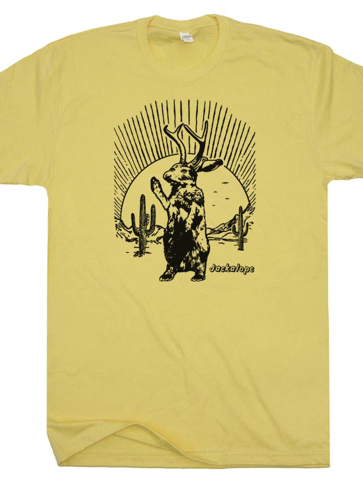 Shirtmandude Co - Wholesale Screen Printed T-Shirt - Unisex - Jackalope Shirt Southwest Desert Theme Cactus Jack Rabbit T