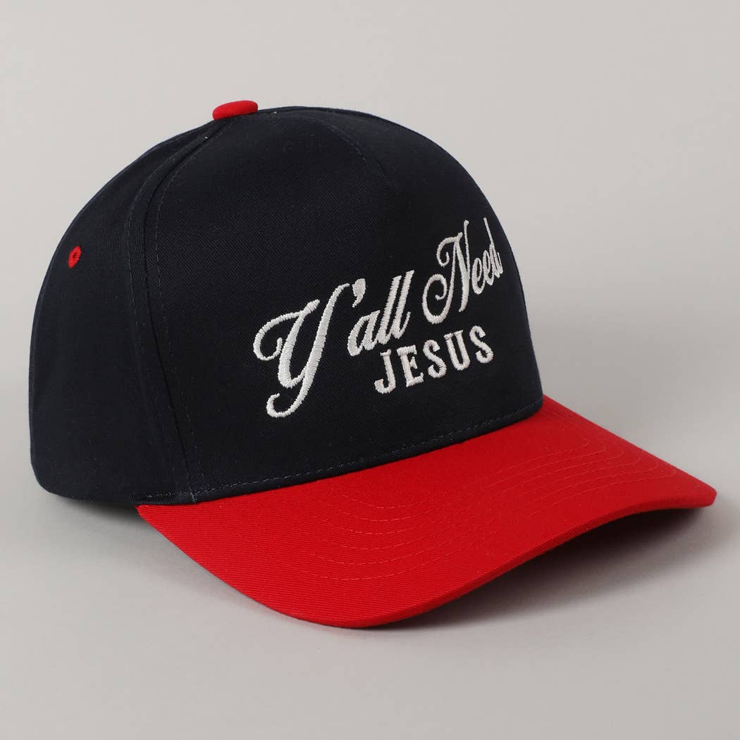 Fashion City - Wholesale Trucker Hat - Unisex - Y'all Need Jesus Lettering Embroidered Trucker Hat22