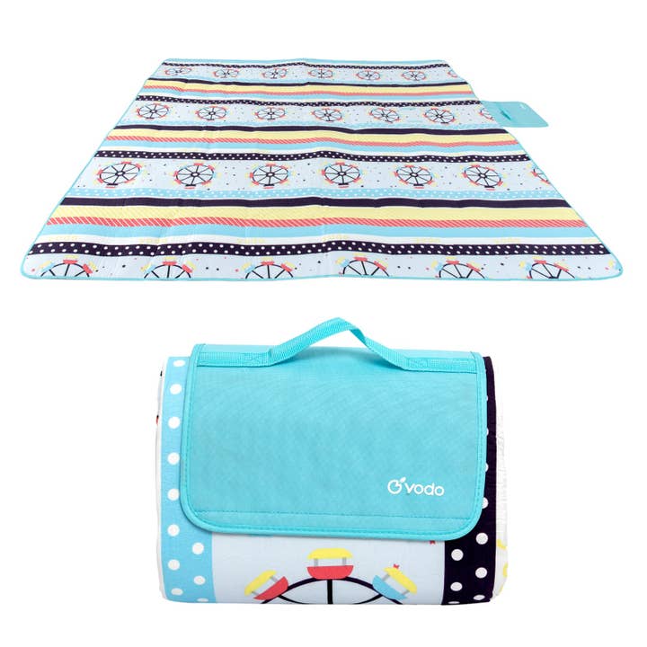 RAY STAR 79''X79'' Ferris Wheel Picnic Blanket Sandproof Waterproof Large Mat for Beach, Travel, Camping Machine Washable, Foldable for wholesale by Ray Star