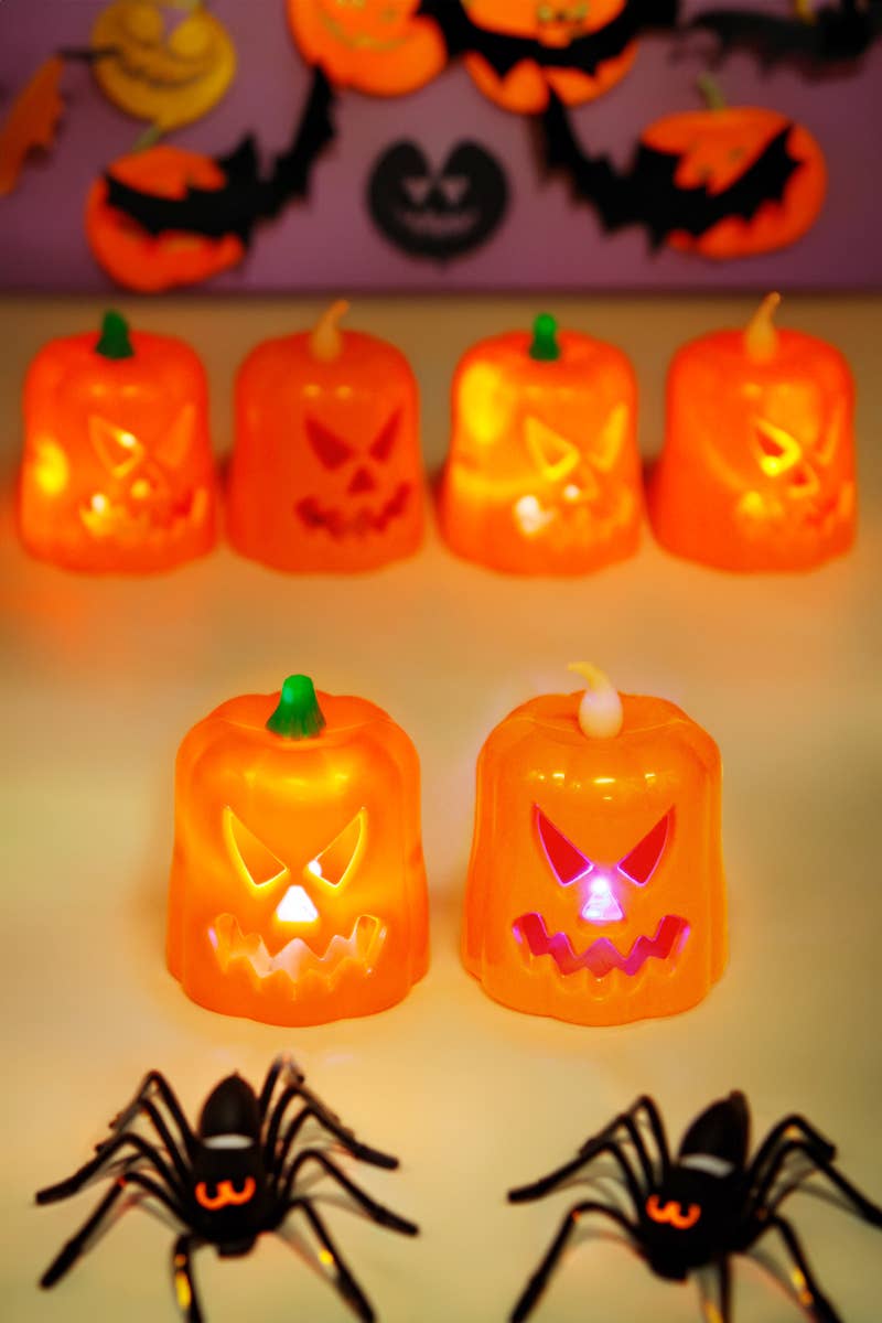 Cap Zone - Wholesale Flameless candle - Halloween Pumpkin Colorful LED Candle Tealight