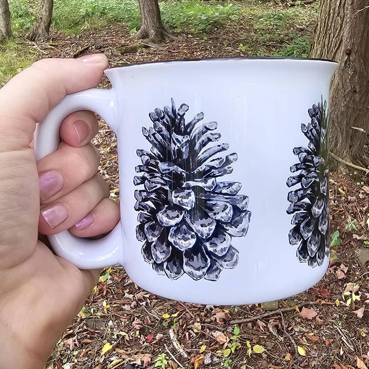 Pinecone Nature Mug for wholesale by The Cranberry Finch