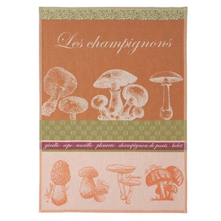 Coucke Les Champignons/Mushrooms Tea Towel for wholesale by The French Farm