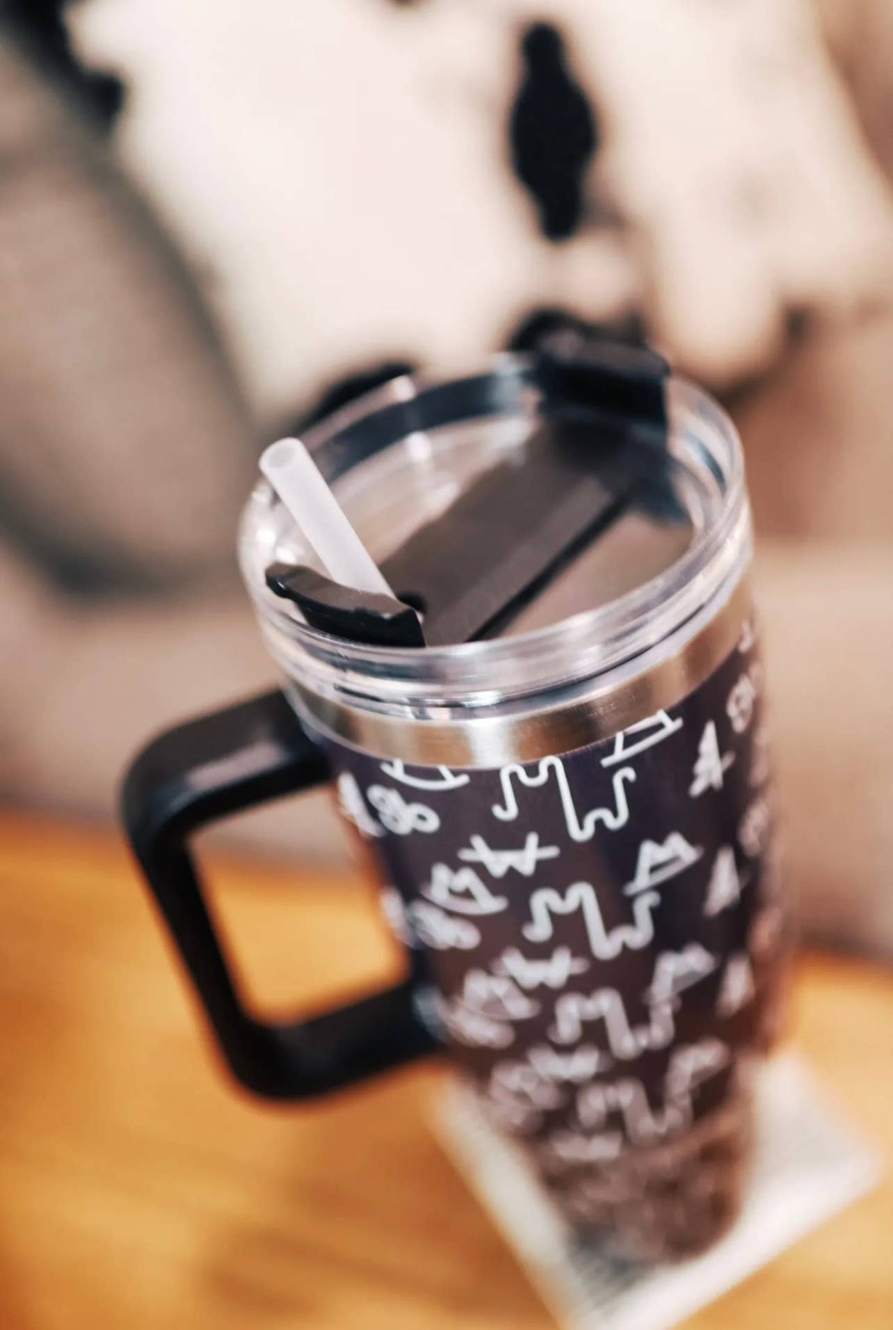 The Front Porch Label - Wholesale Insulated Mug/Tumbler - Black Brand Tumbler with Handle1