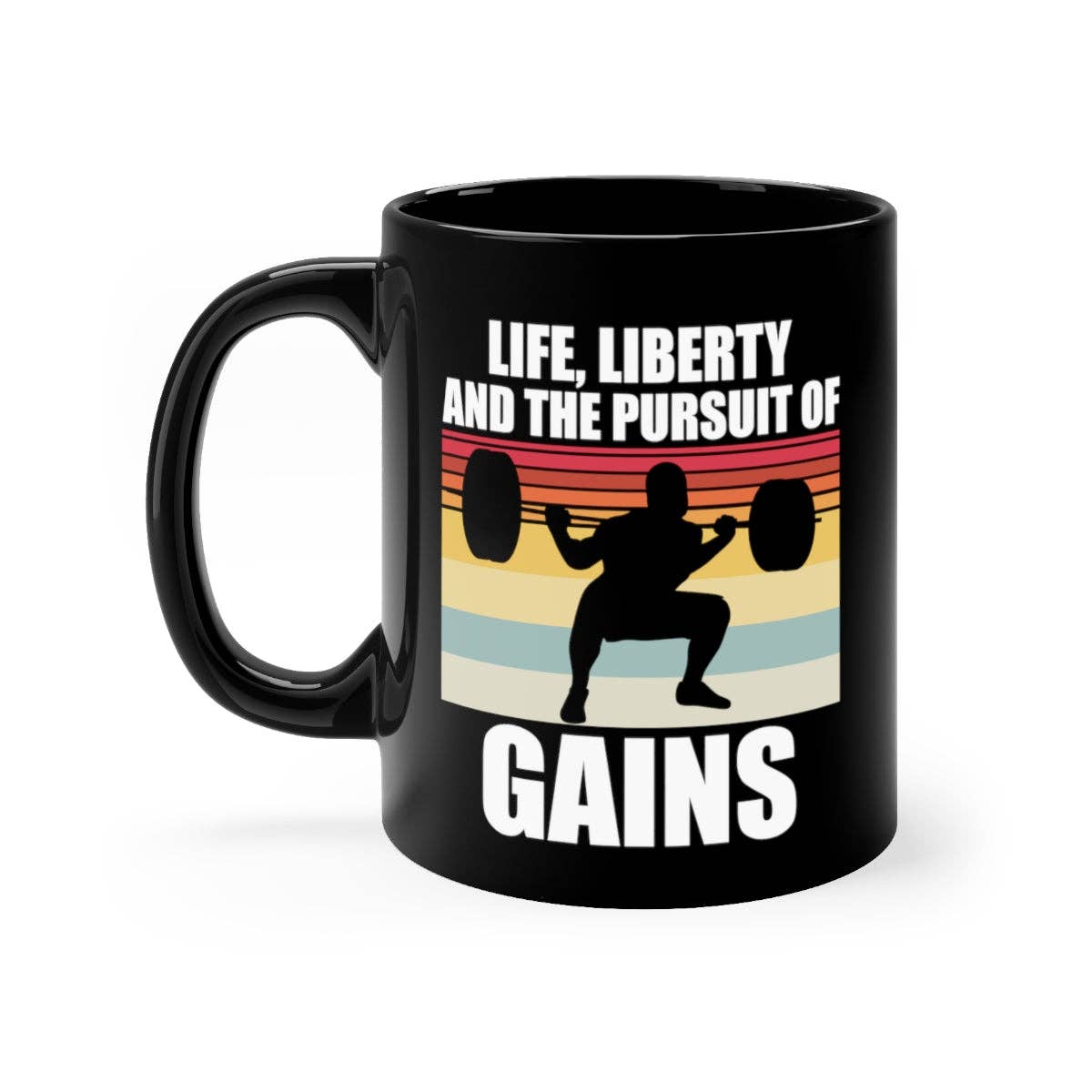 Teegarb LLC - Wholesale Coffee mug - 11oz Black Coffee Mug Ceramic Novelty Patriotic Weightlifter Bodybuilder Bodybuilding Fan Hilarious Chauvinistic Physical FItness Working Out Lover