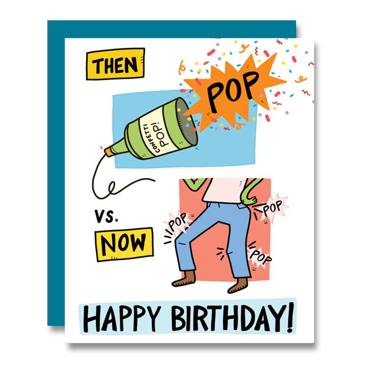 Then Vs. Now Birthday Card for wholesale by PapaLlama