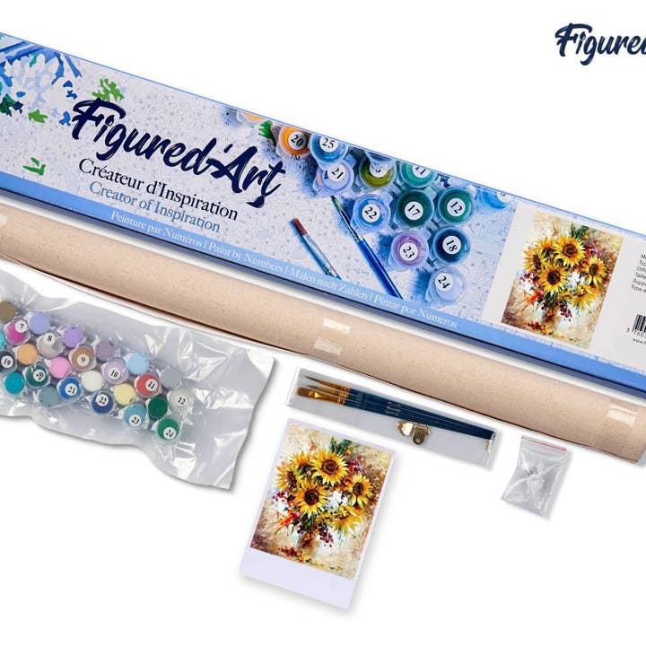 Figured'Art - Wholesale DIY Craft Kit - Paint by numbers - Pretty Sunflowers