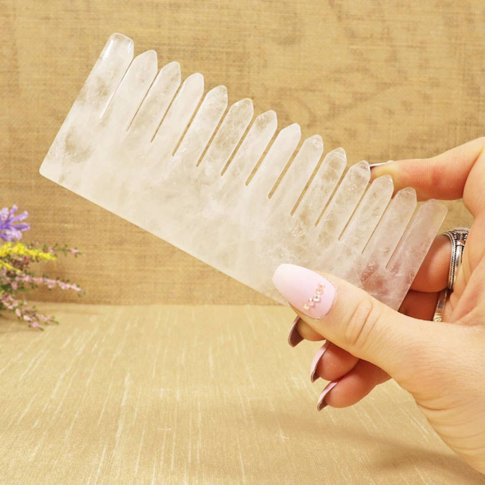 Natures Artifacts Inc - Wholesale Hair Brush/Comb - Energy Comb Medium - Clear Quartz | Crystal Combs7