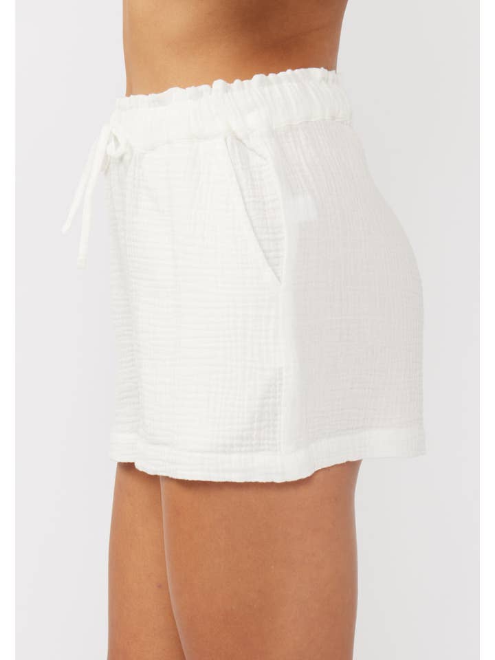 Lovestitch - Wholesale Shorts - Women's - Drawstring Cotton Shorts with Pockets