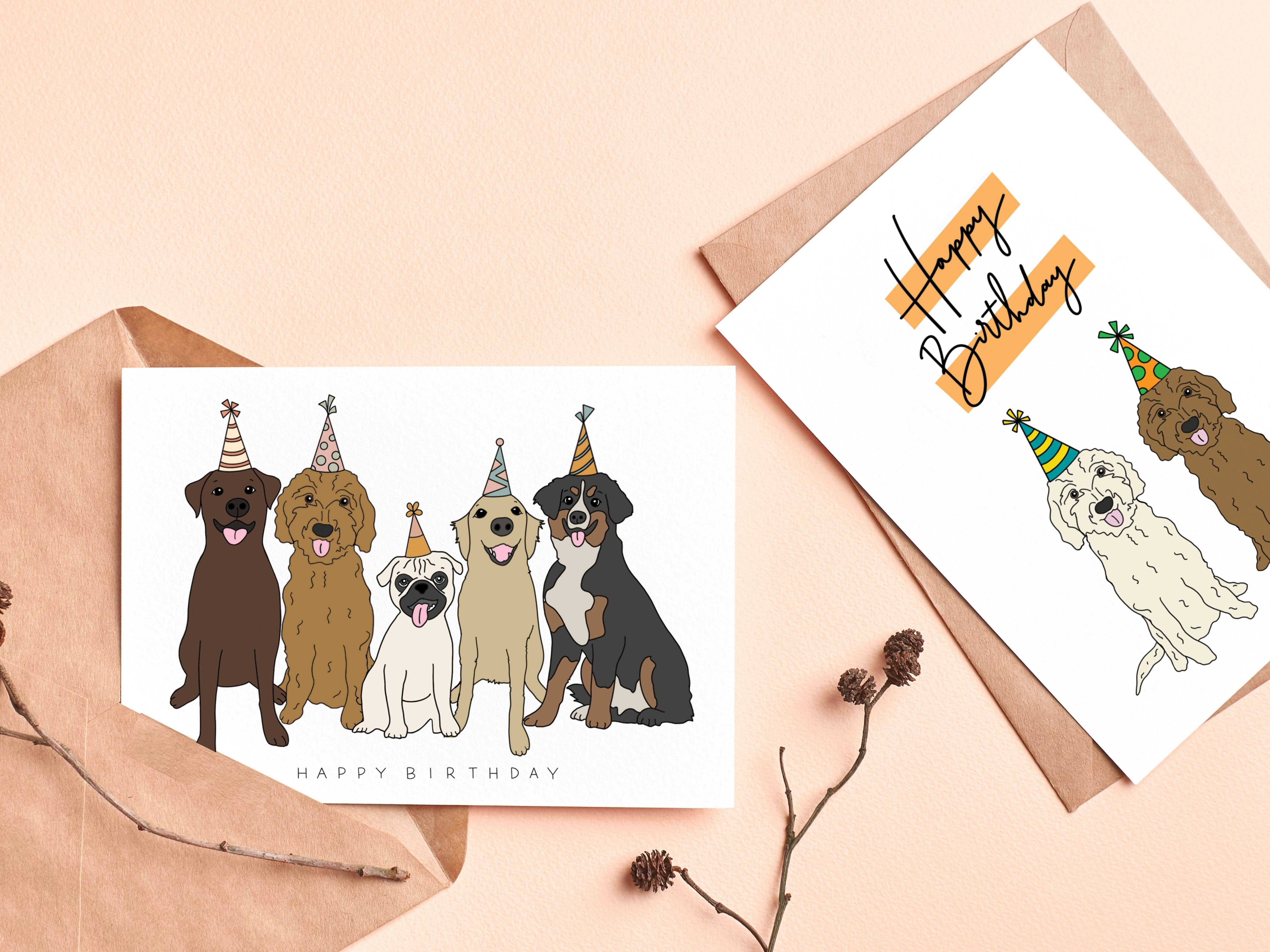 Simply Happy Paper - Wholesale Birthday Card - Happy Birthday Variety of Dogs Card4