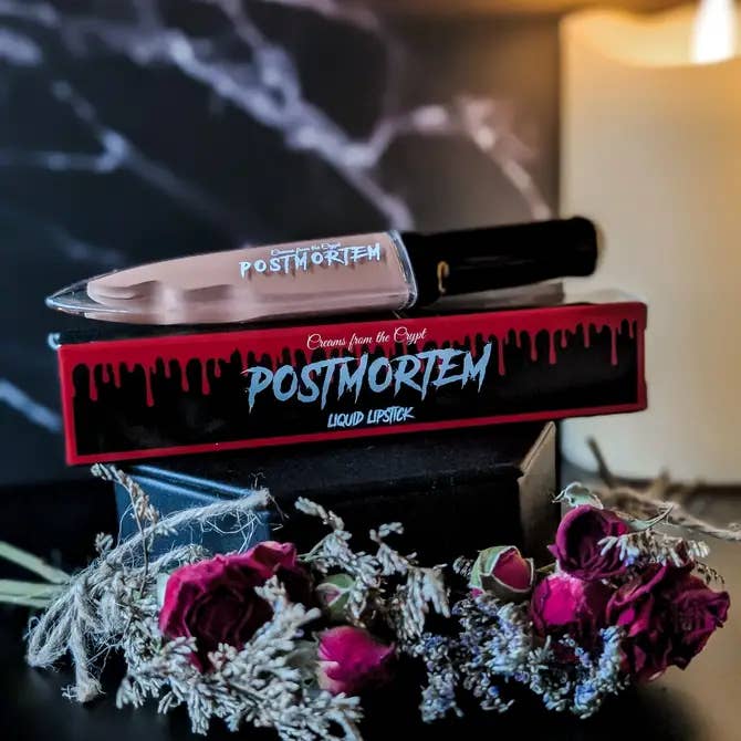 POSTMORTEM - Knife shaped slasher liquid lipstick for wholesale by Crypt Cosmetics