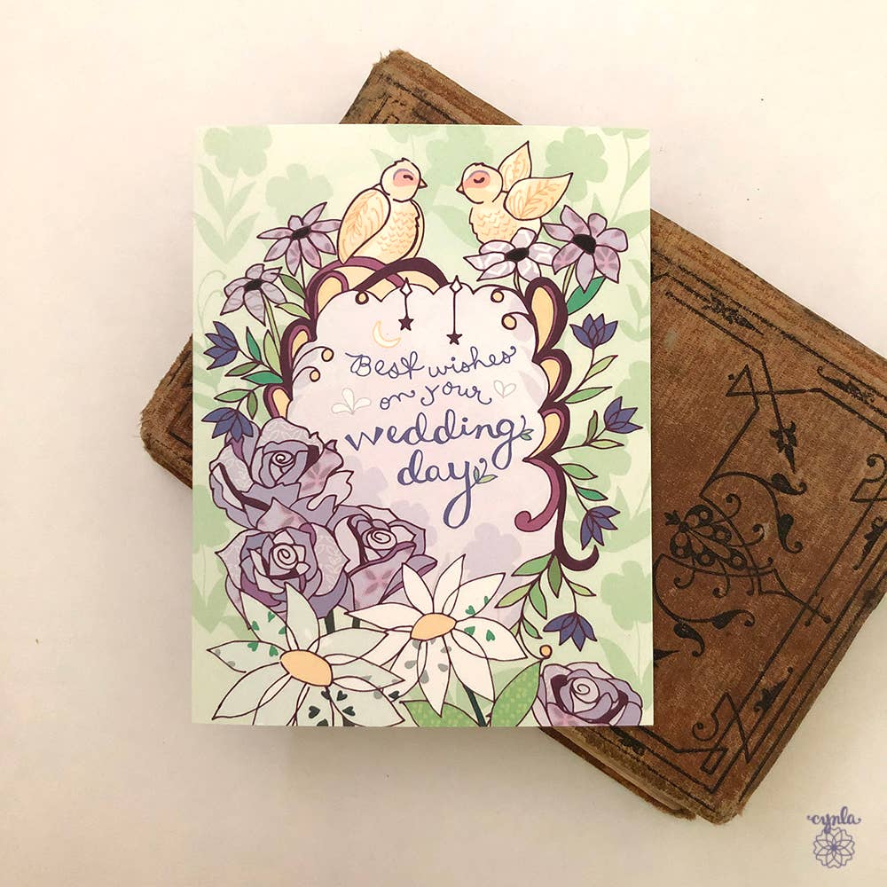 Cynla - Wholesale Wedding Card - Wedding birds greeting card - happy wedding wishes2