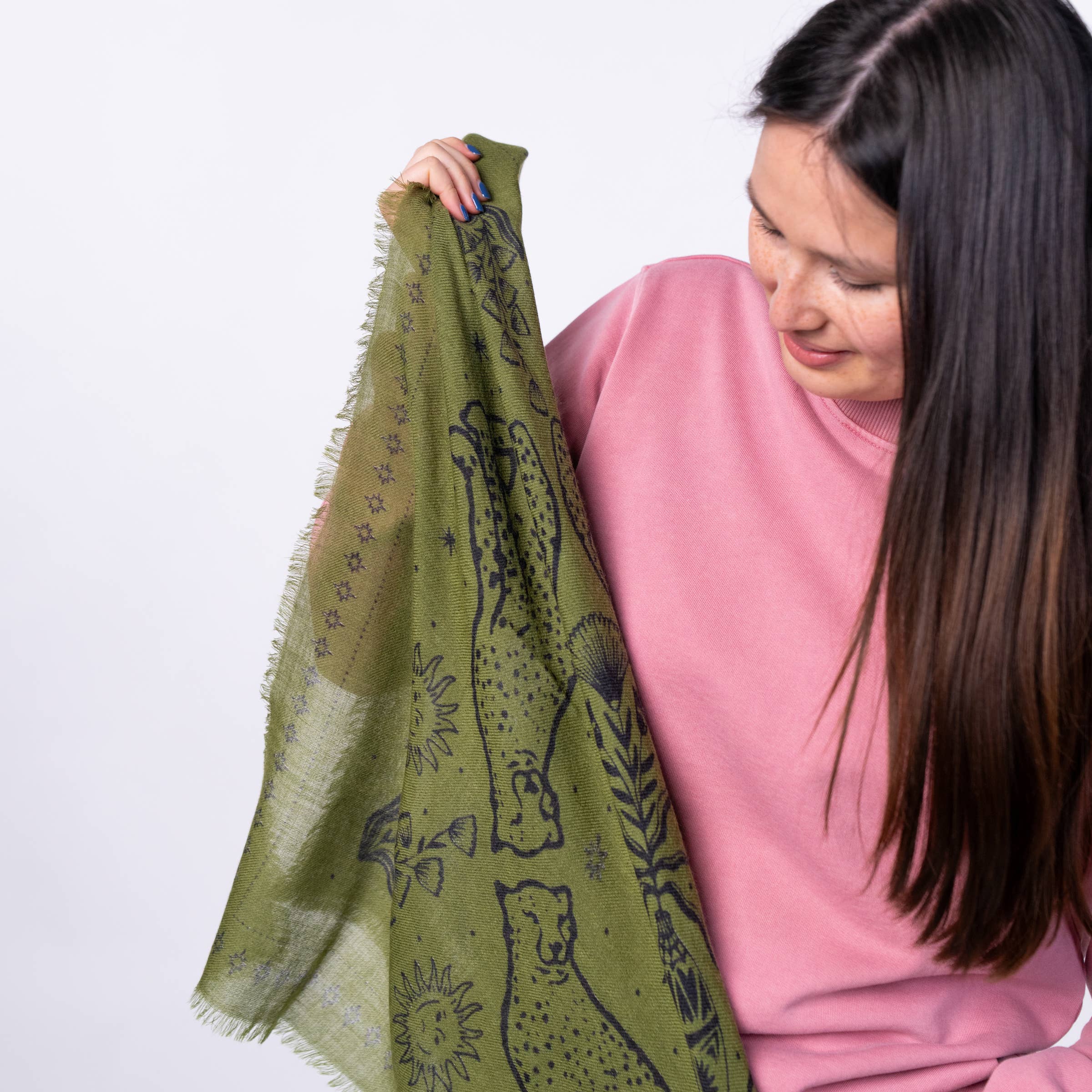 BILLYBELT - Vente Écharpe – femme - Petit foulard en 100% laine Sasha Kaki2