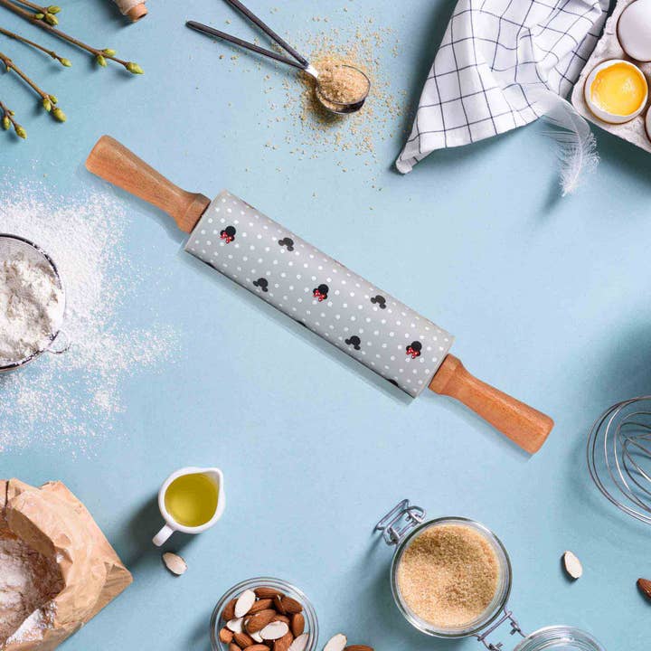 Open Road Brands, LLC - Wholesale Rolling Pin - Disney Mickey & Minnie Mouse Polka Dot Rolling Pin