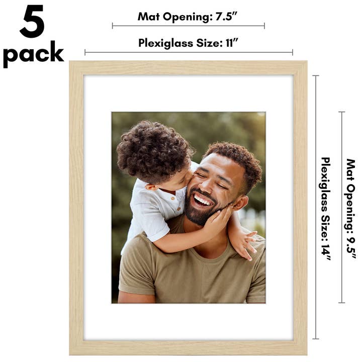 Americanflat - Wholesale Picture Frame - Americanflat 5 Pack Picture Frames With Mat Plexiglass Cover13