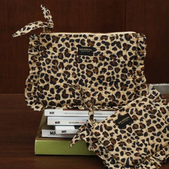 Love Explorers - Wholesale Coin Purse - Women's - Flat pouch S - beige leopard2