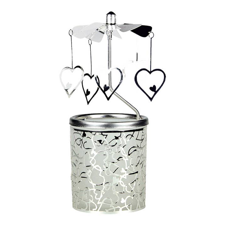 Lanterna de vidro com aplique de metal corações 6x15cm por atacado de Wurm