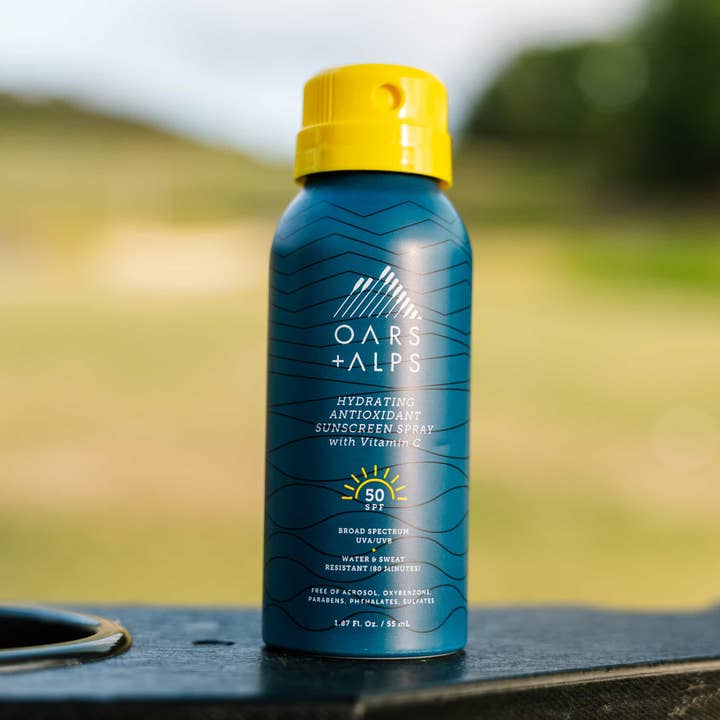 Oars + Alps - Vente Crème solaire – homme - Spray Hydratant Antioxydant SPF 50 pour Hommes Format Voyage, TSA2