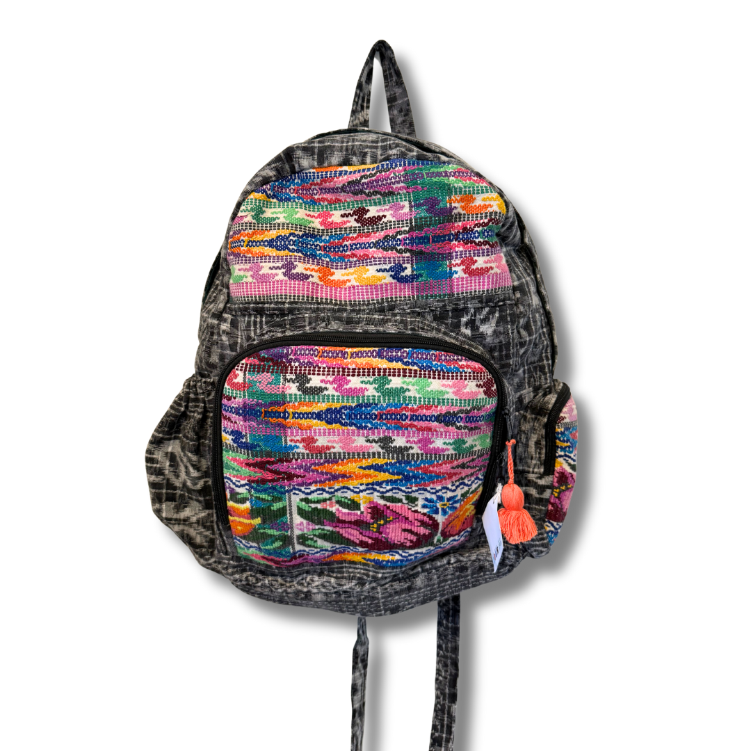 Lumily – Mochila - Mulher por atacado – Mochila de Tecido Reciclado Vulcão Huipil - Guatemala2