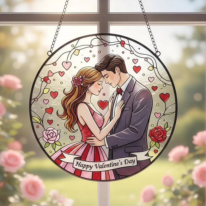 Glasmosaik par solfanger, Valentinsdag vinduesgave for engroshandel hos TMLECOM LTD