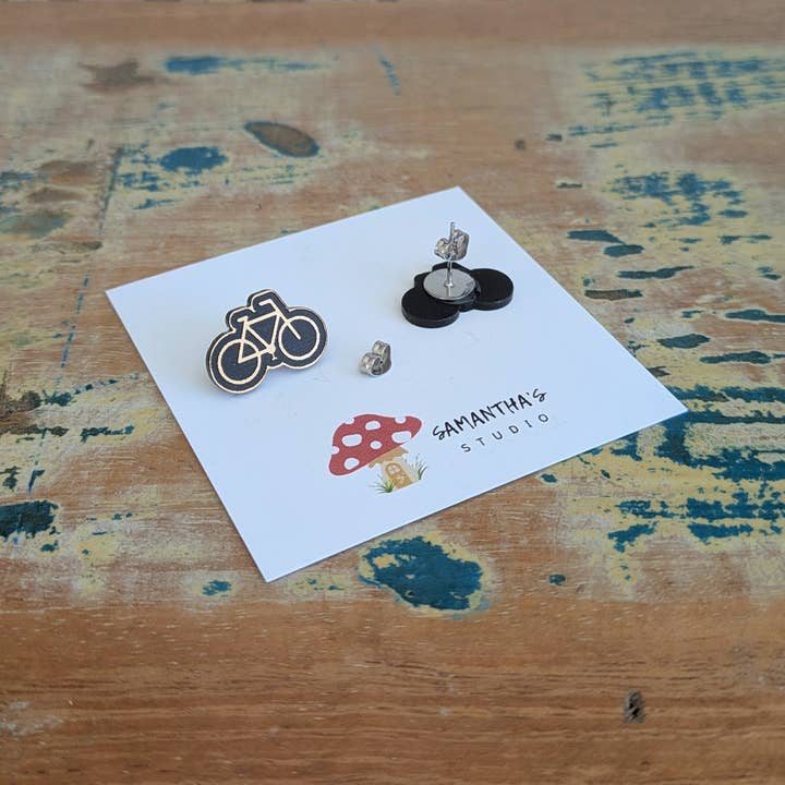 Samantha's Studio - Wholesale Stud/post earrings - Bike stud earrings, bicycle earring, bicycles, bikes5