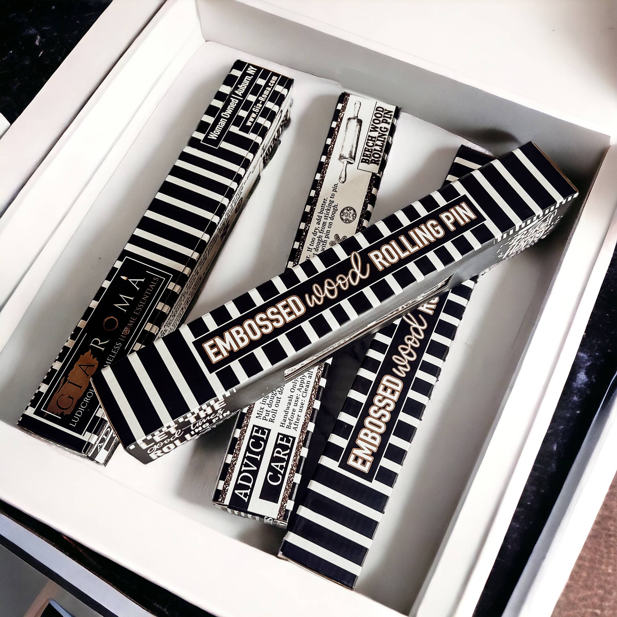 Gia Roma – Großhandel Nudelhölzer – Geschenkset „Spring Baking“, mit Prägung für die Küche, Nudelplätzchen57