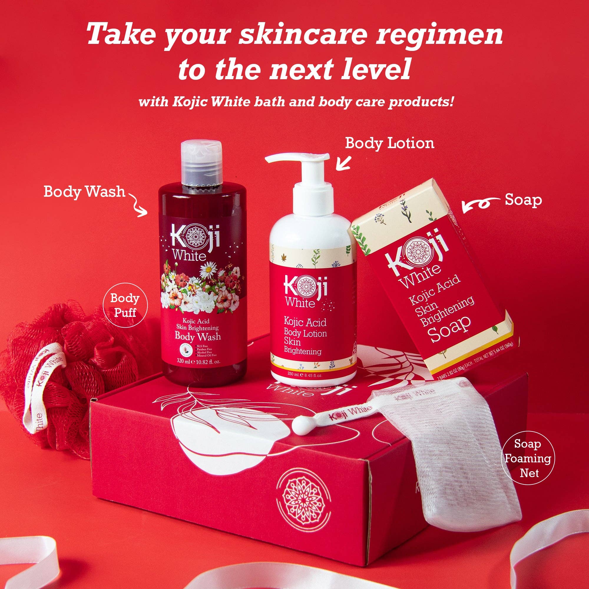 Koji White - Wholesale Bath & Body Set - Premium Box Set - Body Wash, Soap Bar and Body Lotion5