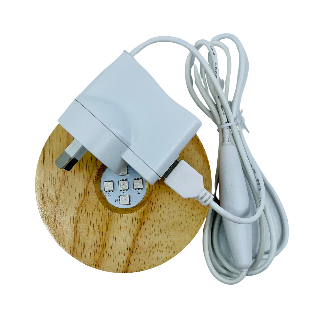 SALTCO AUSTRALIA - Wholesale Accent/Desk Lamp - LED Wooden Display Light Base – White Cord (240V)1