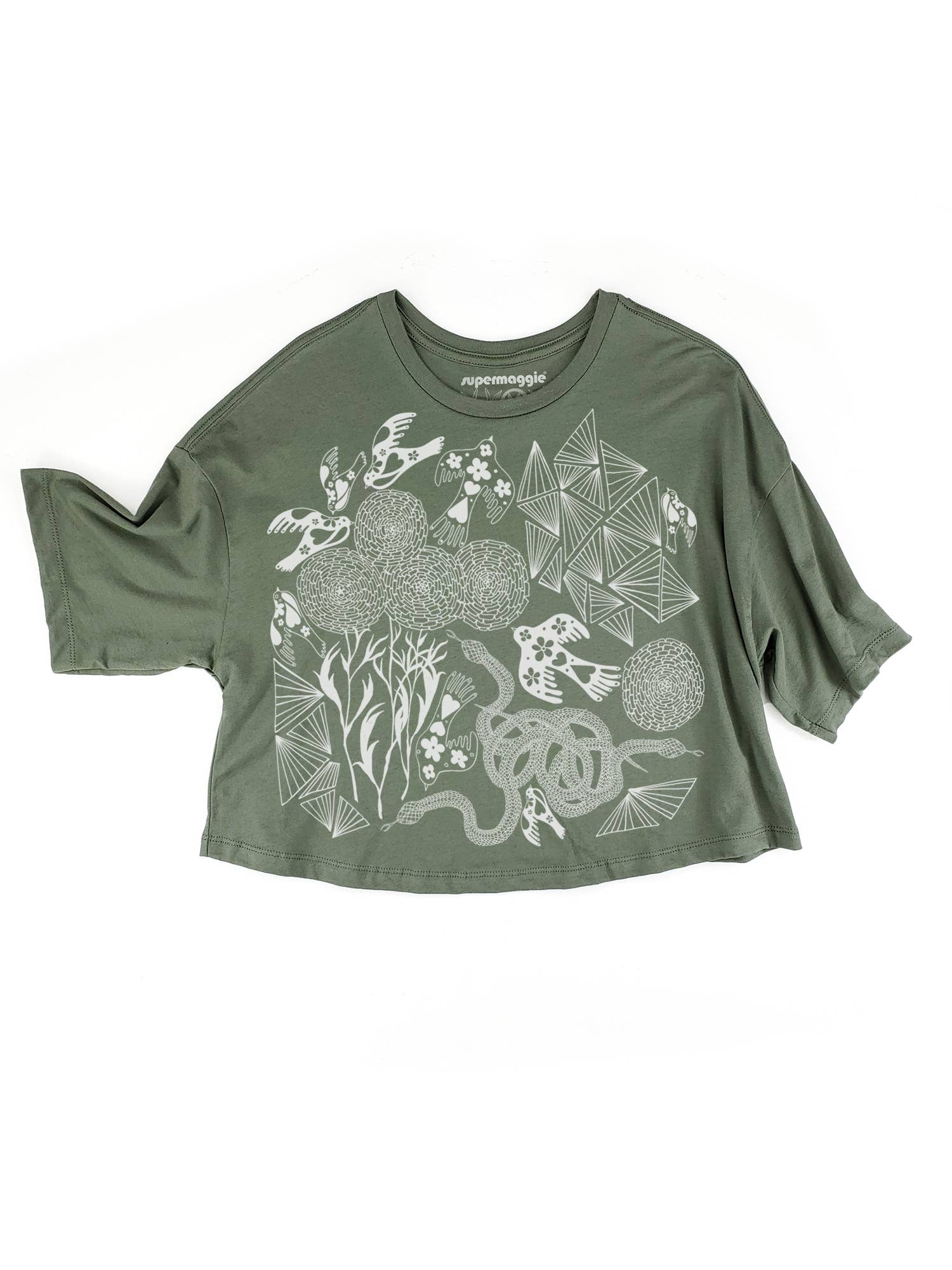 Supermaggie @ Faire - Wholesale T-Shirt (Graphic) - Women's - Secret Garden Clover Crop Tee3