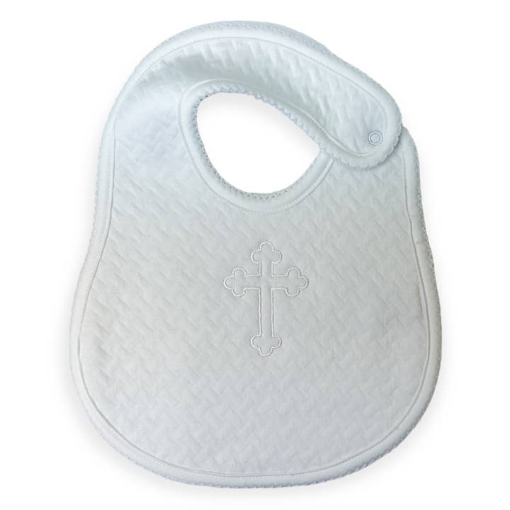 Jaquard Pima Christening Bib for wholesale by MARCELA